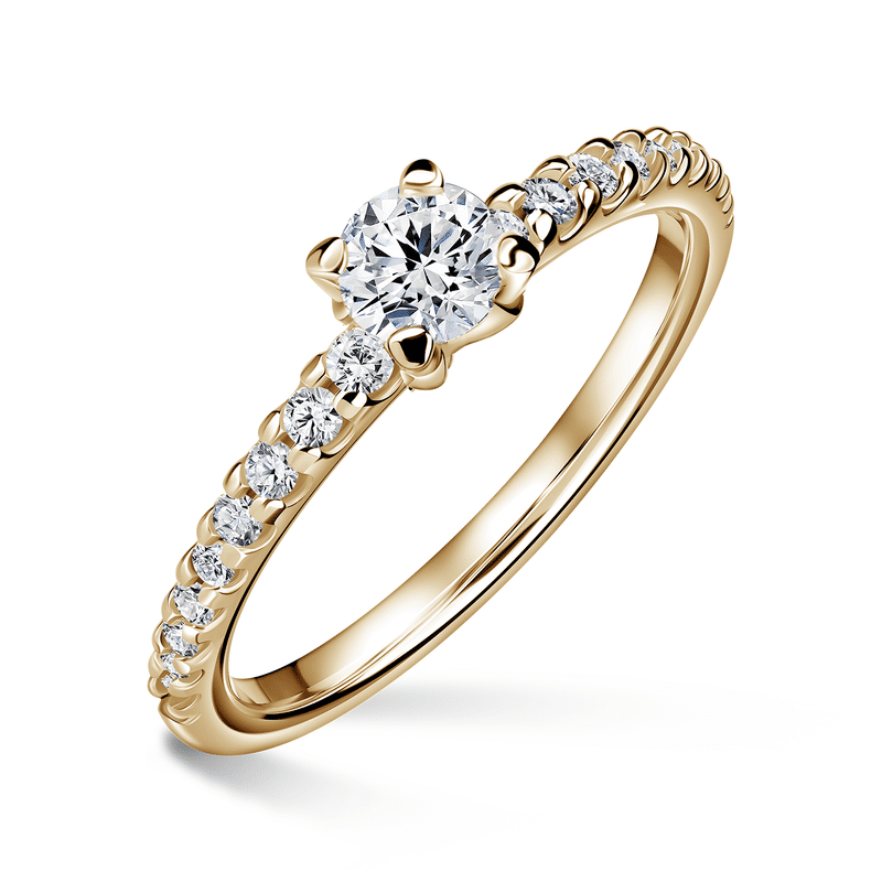 Aria | Zásnubní prsten se středovým kamenem 0.400ct, žluté zlato, s diamanty 59