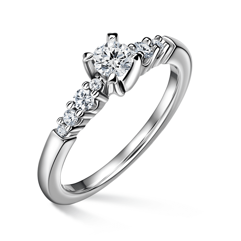 Sierra | Zásnubní prsten se středovým kamenem 0.25 ct, bílé zlato, s diamanty 59