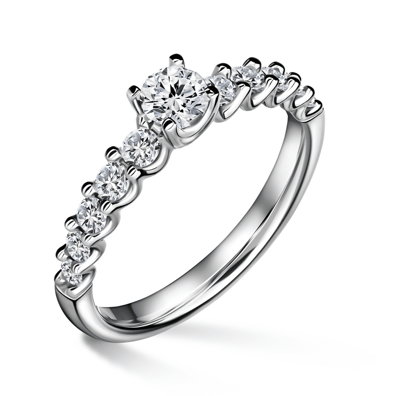 Dafné | Zásnubní prsten se středovým kamenem 0.25ct, bílé zlato, s diamanty 59