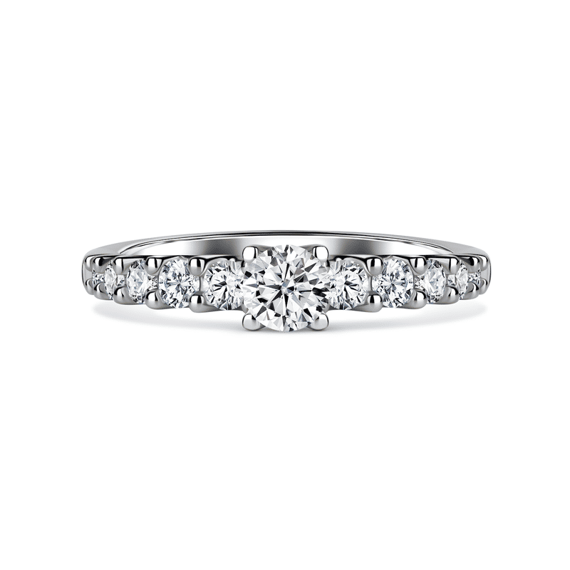 Dafné | Zásnubní prsten se středovým kamenem 0.25ct, bílé zlato, s diamanty 48