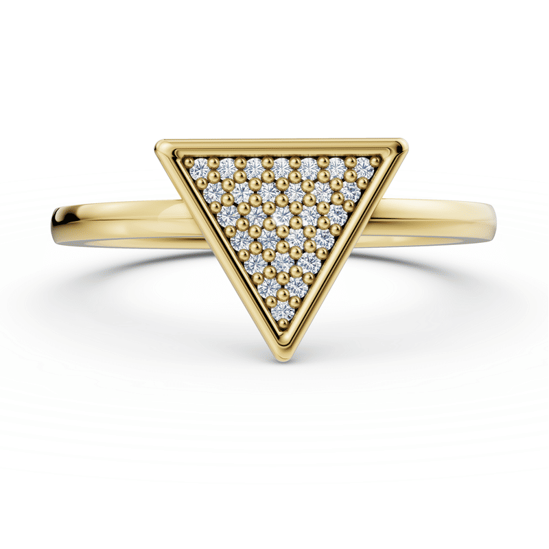 Zlatý dámský prsten DF 4187 ze žlutého zlata, s diamanty 64