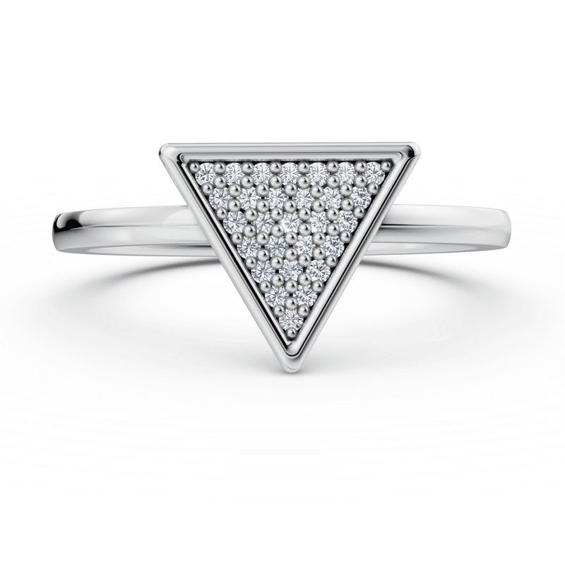 Zlatý dámský prsten DF 4187, bílé zlato, s diamanty 50