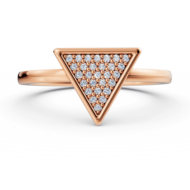 Zlatý dámský prsten DF 4187, růžové zlato, s diamanty 61