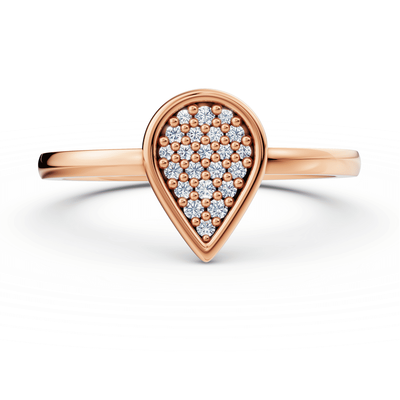 Zlatý dámský prsten DF 4191, růžové zlato, s diamanty 46