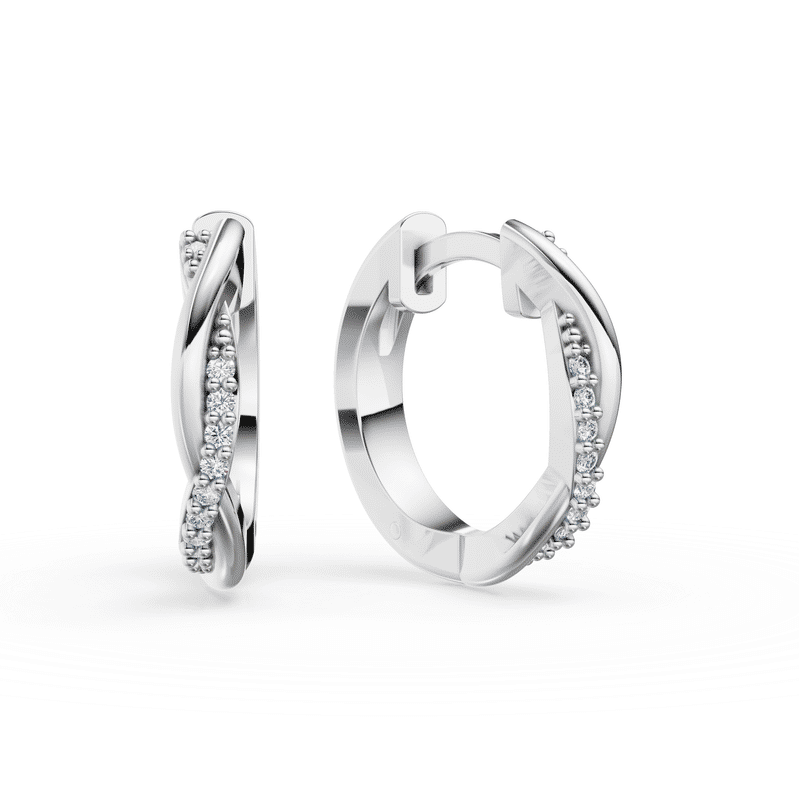 Zlaté dámské náušnice DF 4103, briliantové, bílé zlato