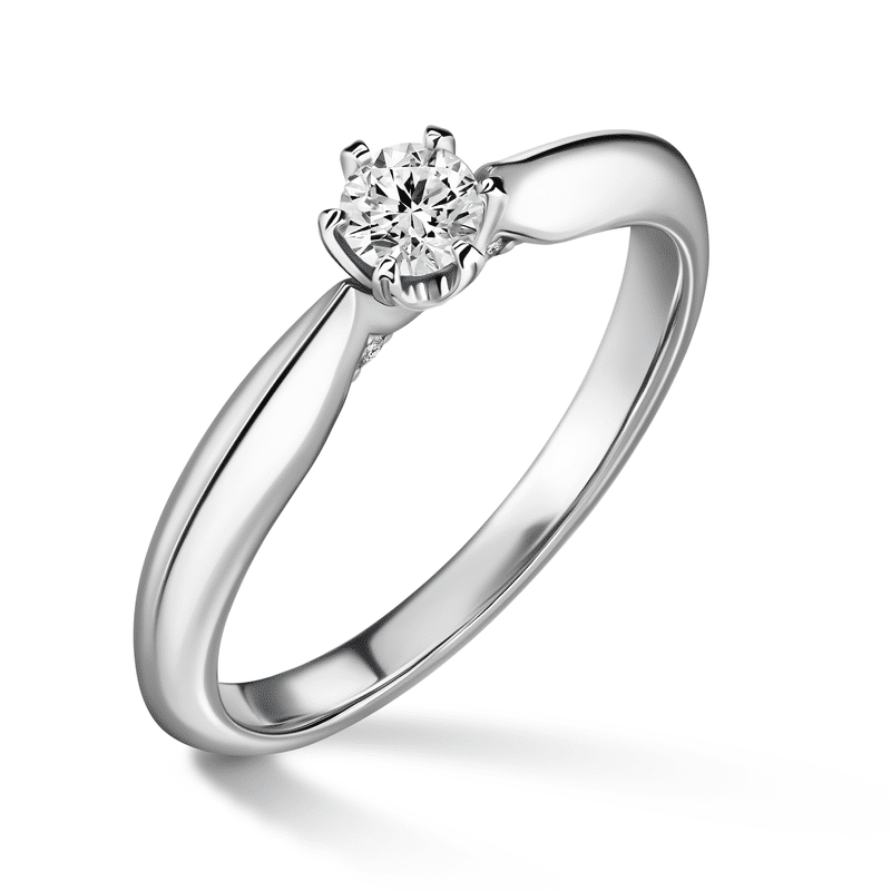 Mira | Zásnubní prsten se středovým kamenem 0.180ct, bílé zlato, s diamanty 57