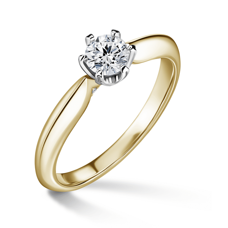 Mira | Zásnubní prsten se středovým kamenem 0.4ct, bílé a žluté zlato, s diamanty 49