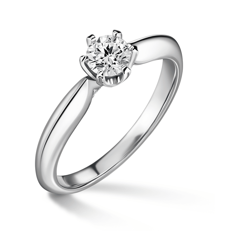 Mira | Zásnubní prsten se středovým kamenem 0.4ct, bílé zlato, s diamanty 62