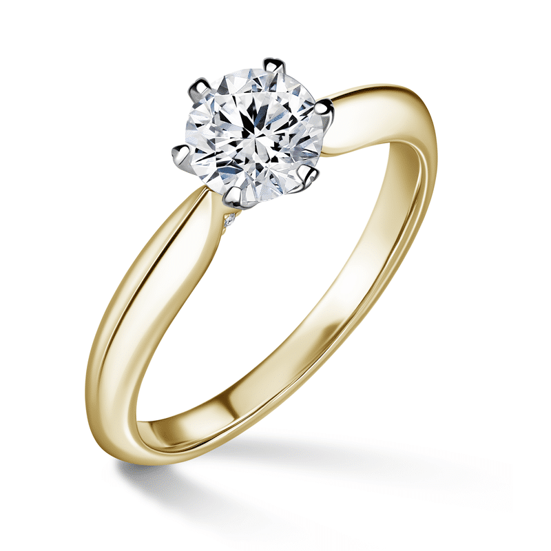 Mira | Zásnubní prsten se středovým kamenem 0.72ct, bílé a žluté zlato, s diamanty 54