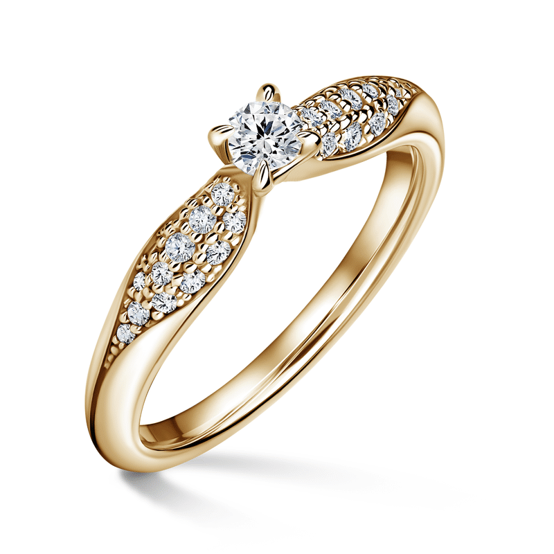 Luna | Zásnubní prsten se středovým kamenem 0.145ct, žluté zlato, s diamanty 65