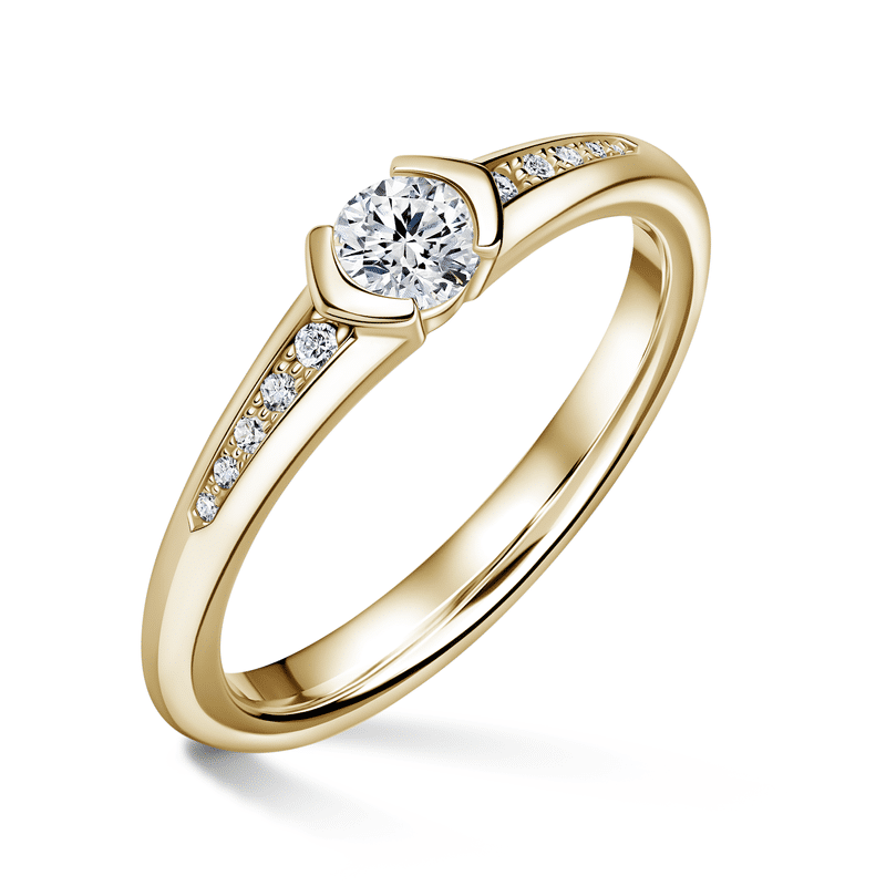 Harmonia | Zásnubní prsten se středovým kamenem 0.25ct, žluté zlato, s diamanty 48