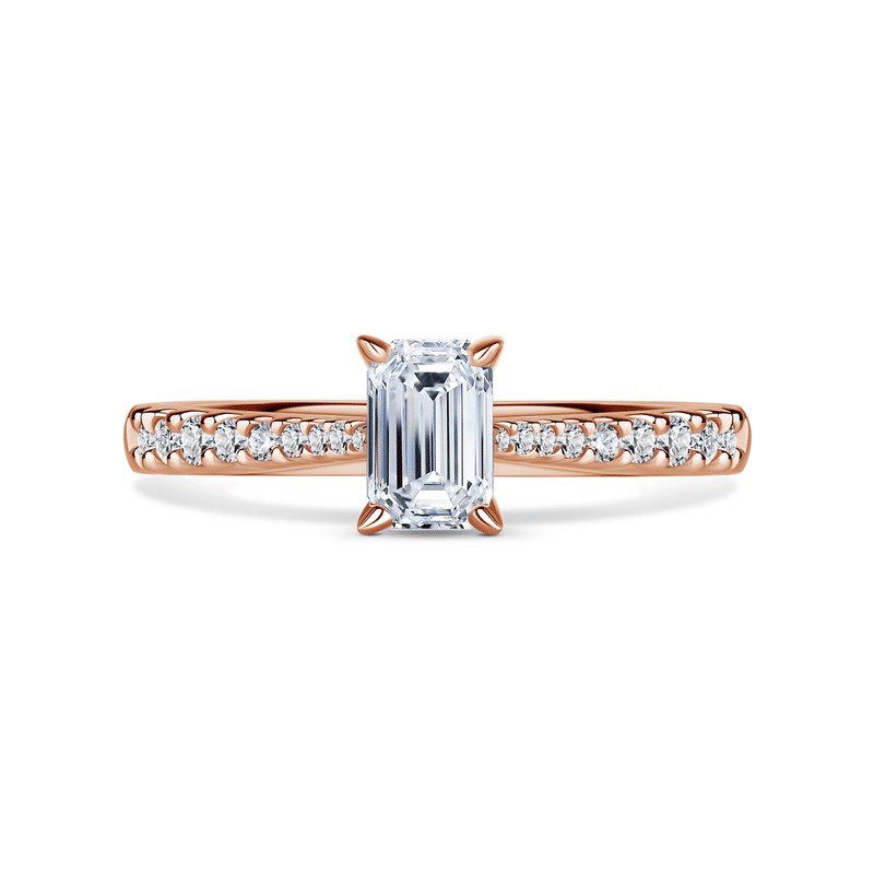Arlene Side Stones | Zásnubní prsten se středovým kamenem 0.7 ct, růžové zlato, s diamanty 51