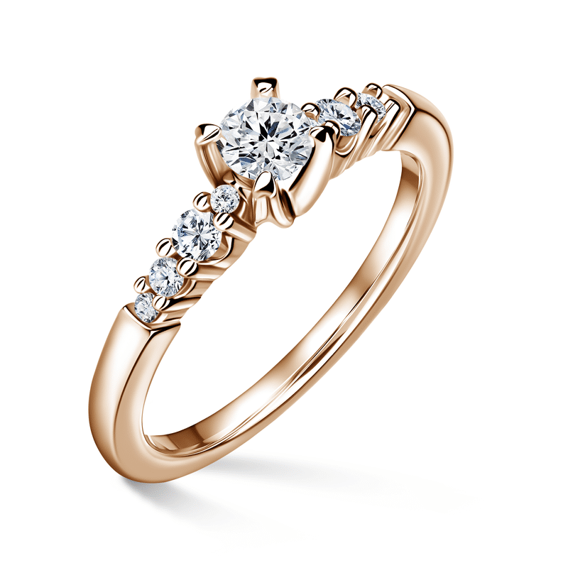 Sierra | Zásnubní prsten se středovým kamenem 0.25 ct, růžové zlato, s diamanty 61