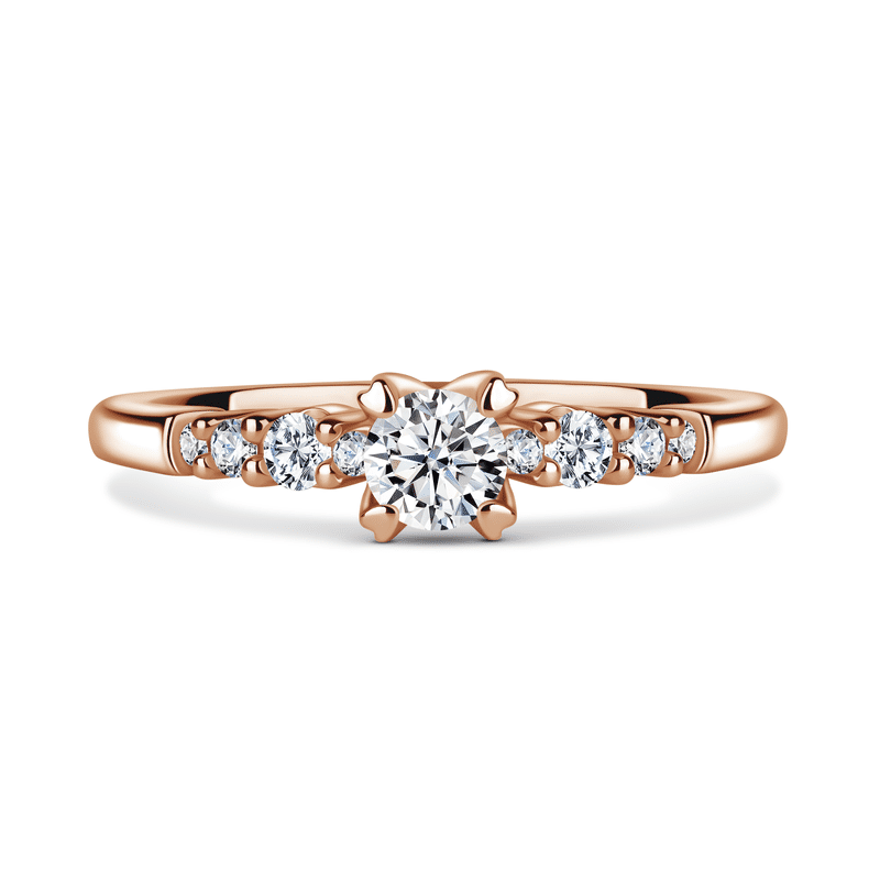 Sierra | Zásnubní prsten se středovým kamenem 0.25 ct, růžové zlato, s diamanty