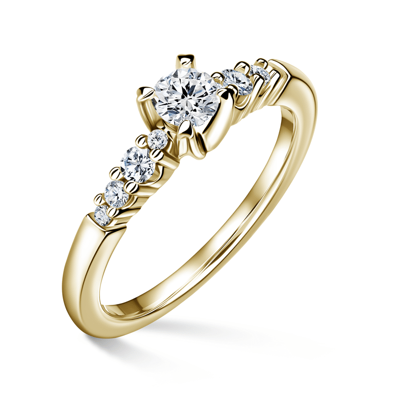 Sierra | Zásnubní prsten se středovým kamenem 0.25 ct, žluté zlato, s diamanty 60