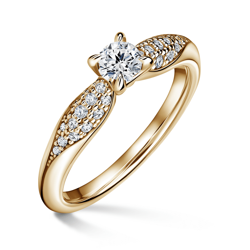 Luna | Zásnubní prsten se středovým kamenem 0.25 ct, žluté zlato, s diamanty 60