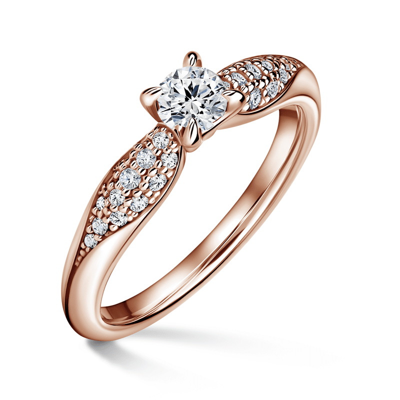 Luna | Zásnubní prsten se středovým kamenem 0.25 ct, růžové zlato, s diamanty 58