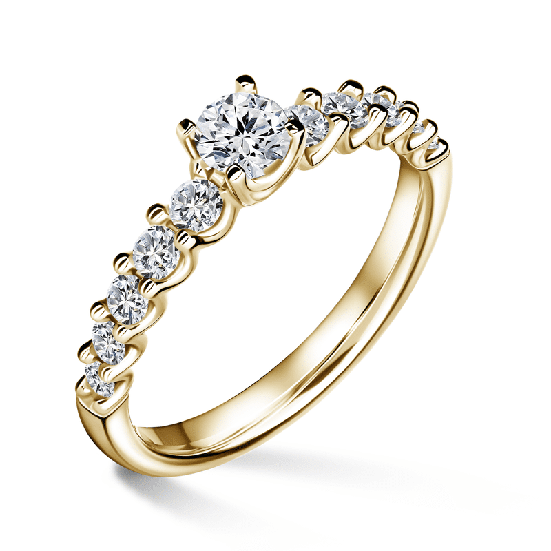 Dafné | Zásnubní prsten se středovým kamenem 0.25ct, žluté zlato, s diamanty 62