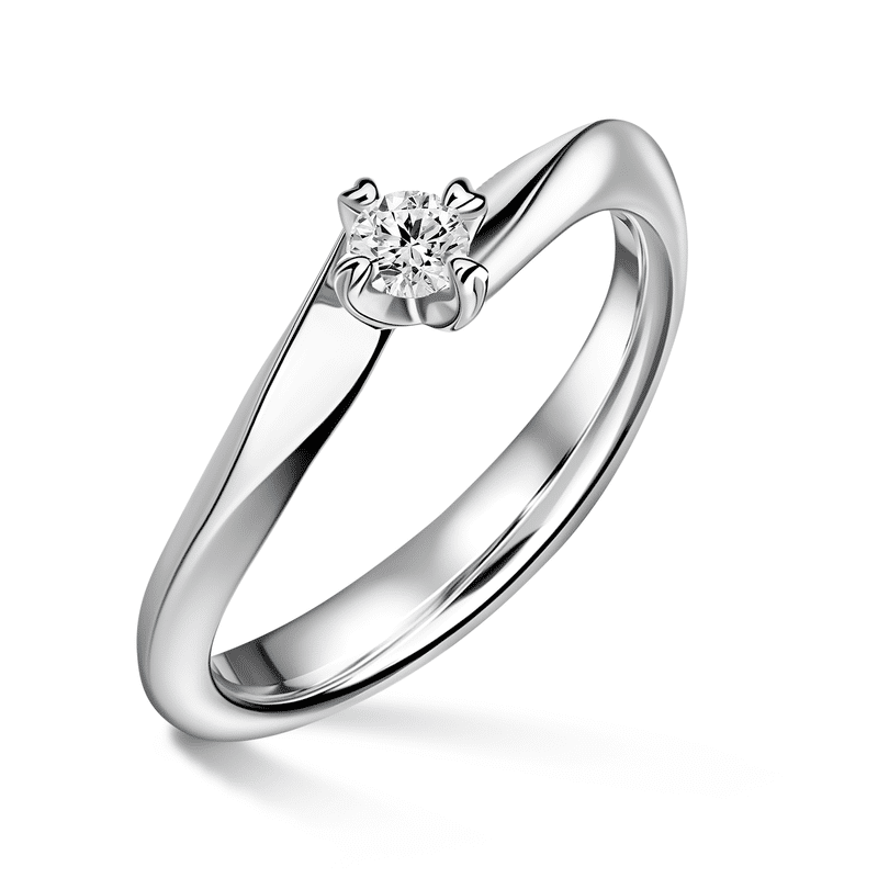 Freya | Zásnubní prsten se středovým diamantem 0.145ct, bílé zlato 64