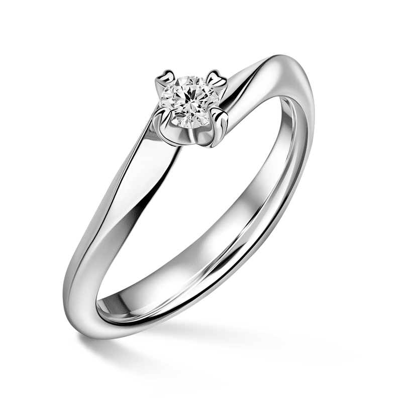 Freya | Zásnubní prsten se středovým diamantem 0.180ct, bílé zlato 59