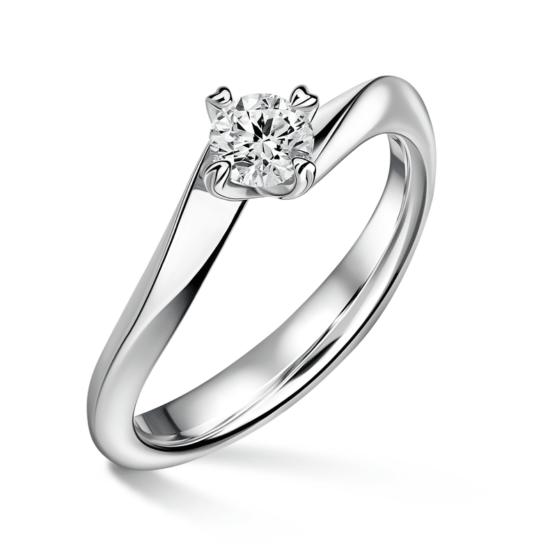 Freya | Zásnubní prsten se středovým diamantem 0.400ct, bílé zlato 65