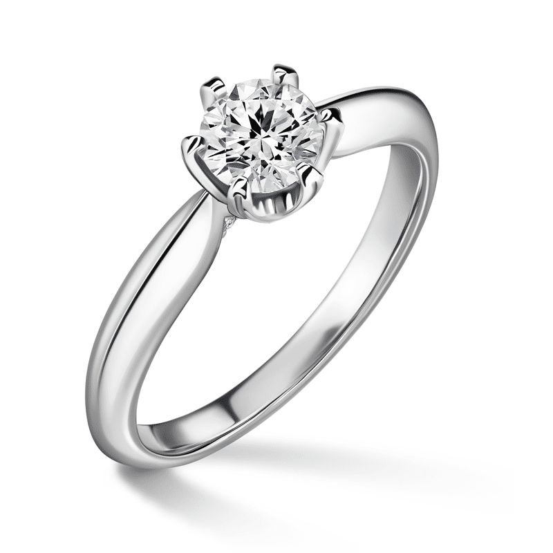 Mira | Zásnubní prsten se středovým kamenem 0.5ct, bílé zlato, s diamanty 50