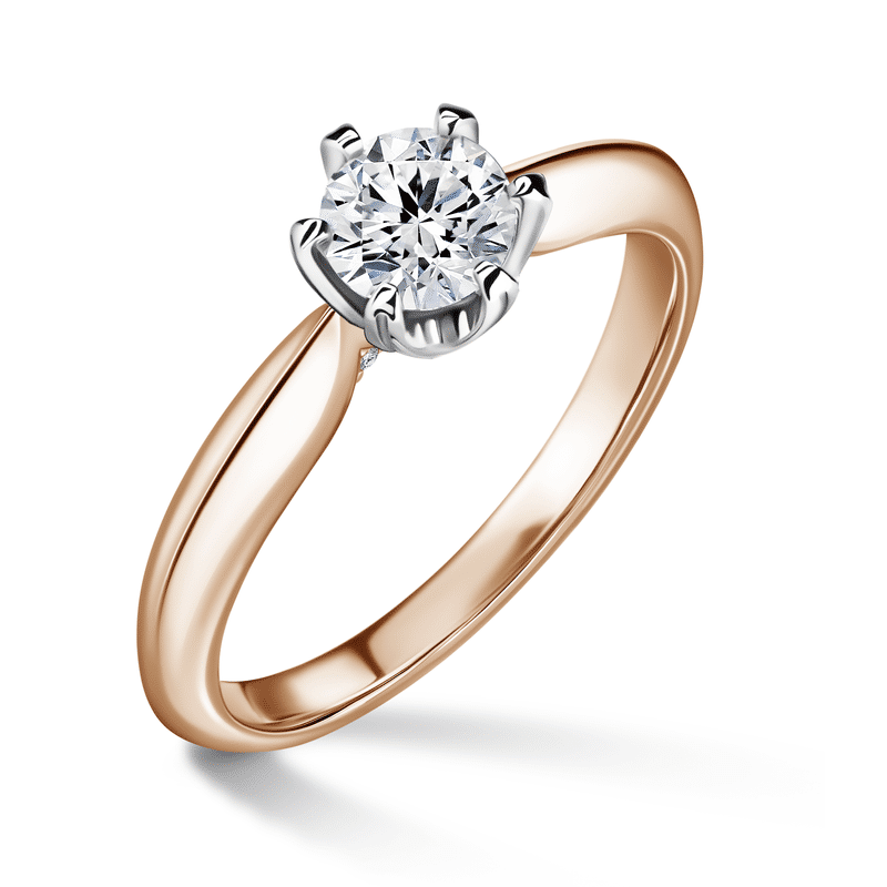 Mira | Zásnubní prsten se středovým kamenem 0.5ct, bílé a růžové zlato, s diamanty 60