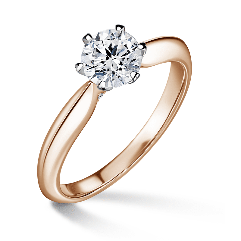 Mira | Zásnubní prsten se středovým kamenem 0.72ct, bílé a růžové zlato, s diamanty 59