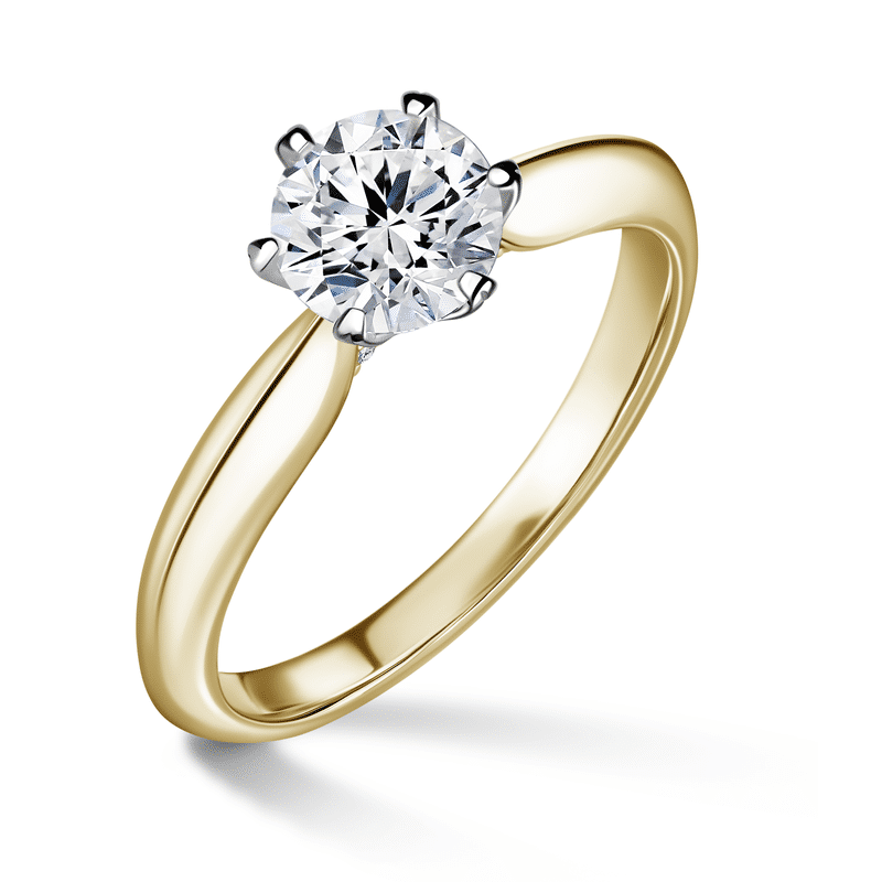 Mira | Zásnubní prsten se středovým kamenem 0.9ct, bílé a žluté zlato, s diamanty 65