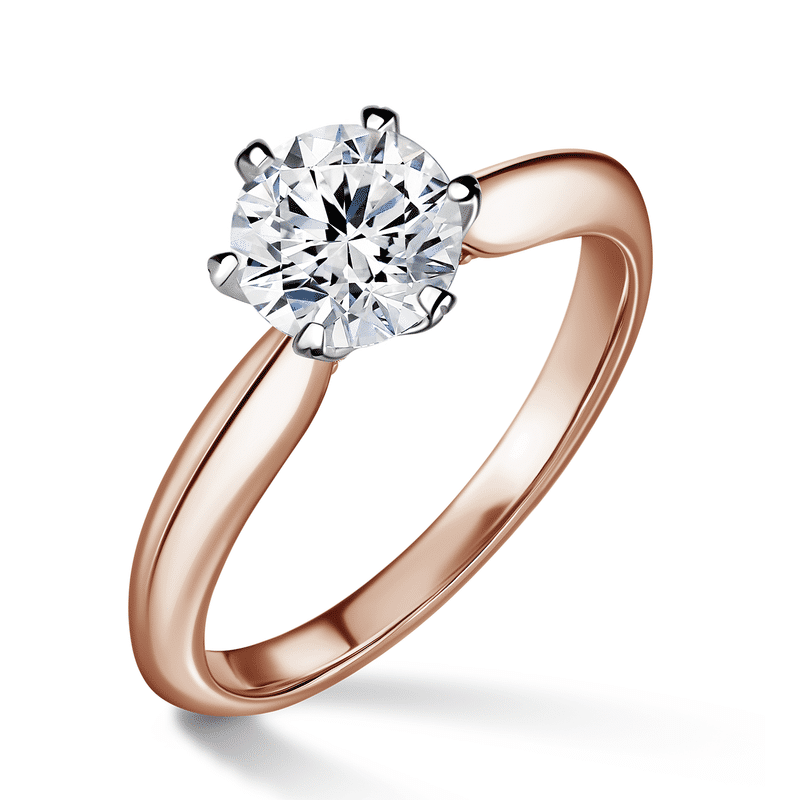 Mira | Zásnubní prsten se středovým kamenem 1.0ct, bílé a růžové zlato, s diamanty 57