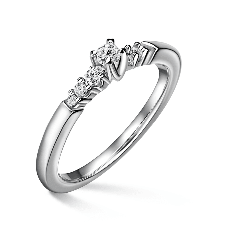 Sierra | Zásnubní prsten se středovým kamenem 0.055ct, bílé zlato, s diamanty 59