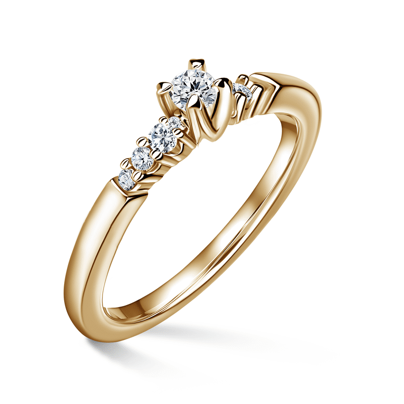 Sierra | Zásnubní prsten se středovým kamenem 0.085ct, žluté zlato, s diamanty 58