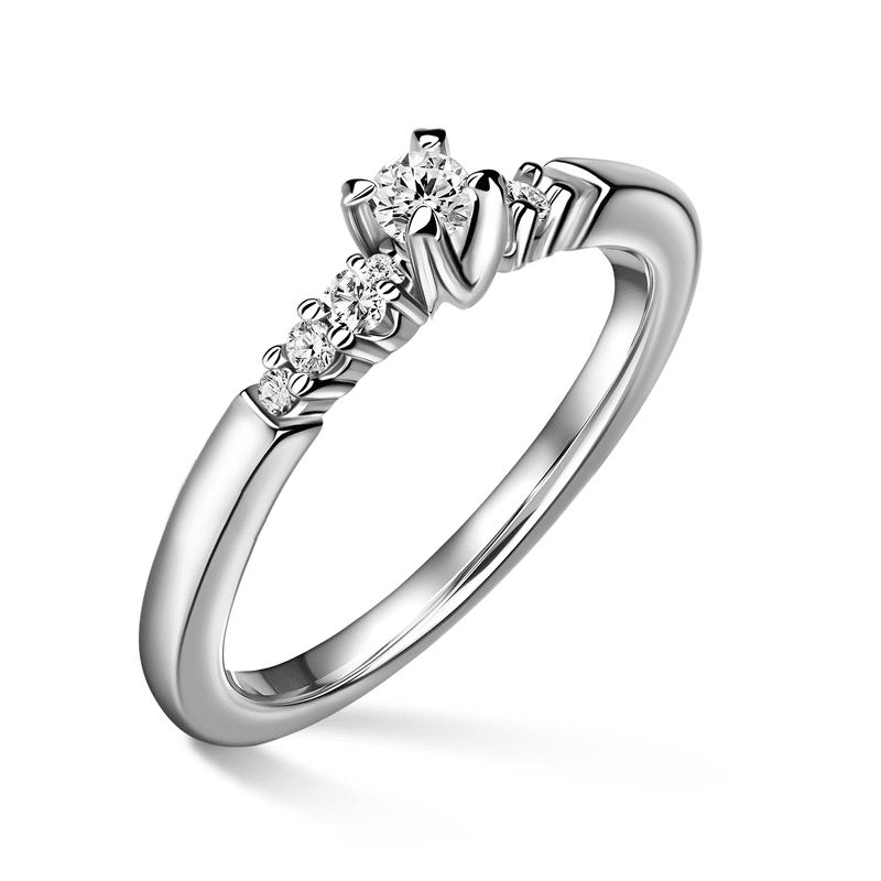 Sierra | Zásnubní prsten se středovým kamenem 0.085ct, bílé zlato, s diamanty 54