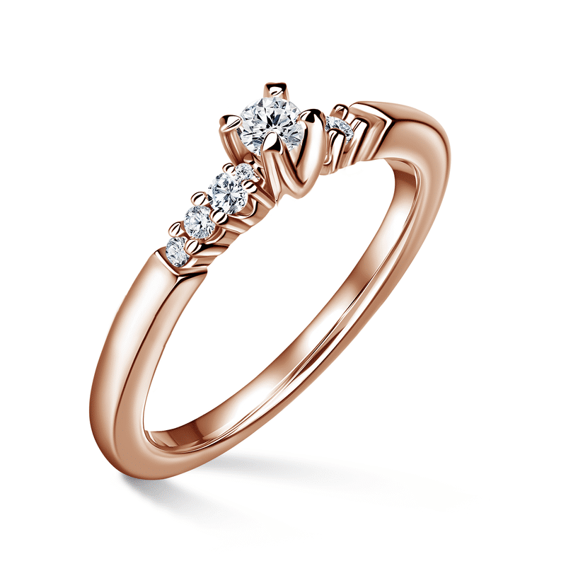 Sierra | Zásnubní prsten se středovým kamenem 0.085ct, růžové zlato, s diamanty 59