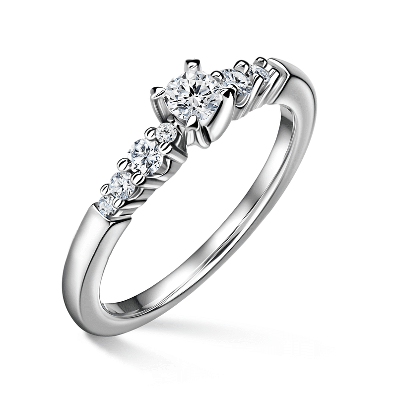 Sierra | Zásnubní prsten se středovým kamenem 0.145ct, bílé zlato, s diamanty 51