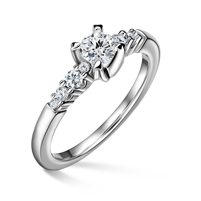 Sierra | Zásnubní prsten se středovým kamenem 0.400ct, bílé zlato, s diamanty 65