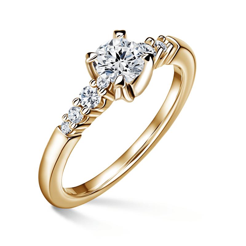 Sierra | Zásnubní prsten se středovým kamenem 0.500ct, žluté zlato, s diamanty 59
