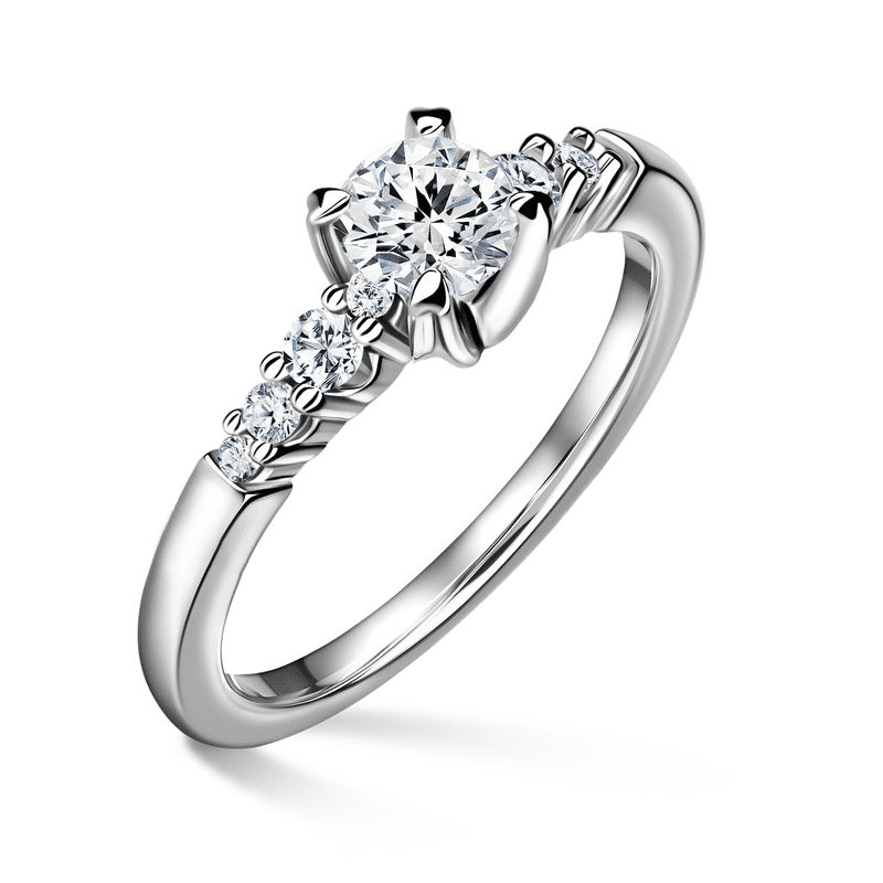 Sierra | Zásnubní prsten se středovým kamenem 0.500ct, bílé zlato, s diamanty 54