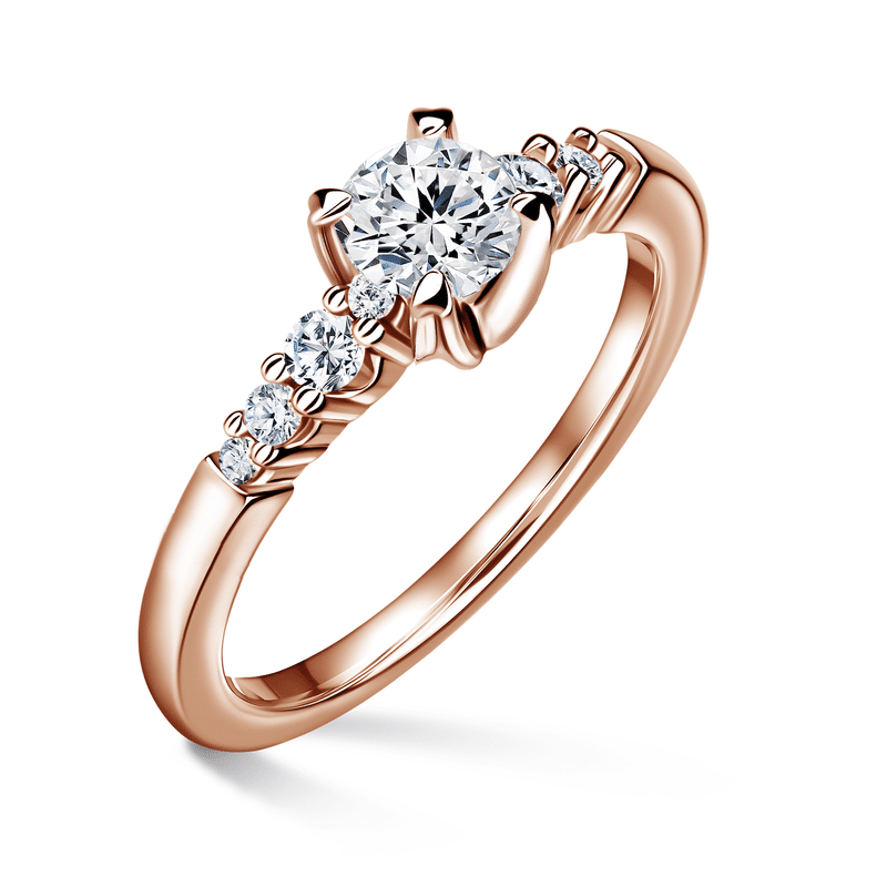 Sierra | Zásnubní prsten se středovým kamenem 0.500ct, růžové zlato, s diamanty 63