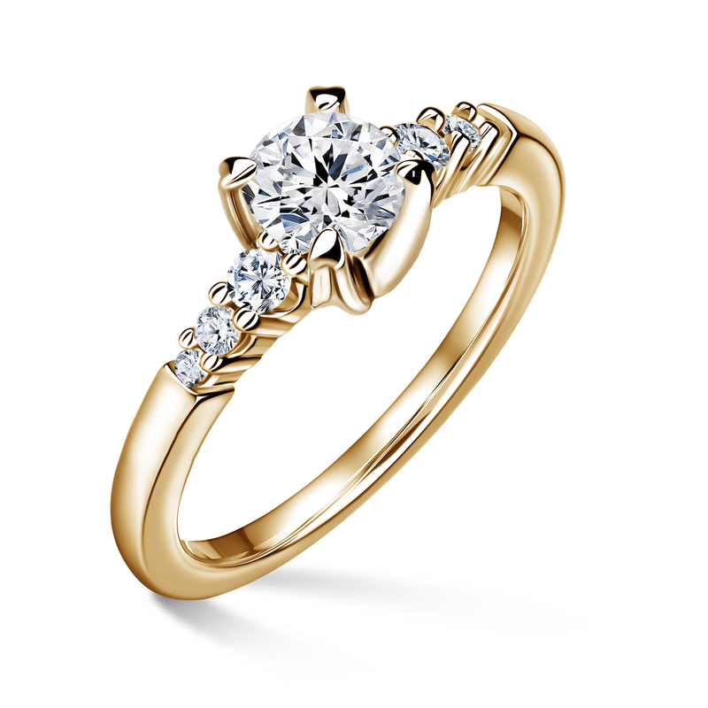 Sierra | Zásnubní prsten se středovým kamenem 0.700ct, žluté zlato, s diamanty 48