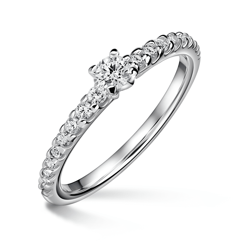 Aria | Zásnubní prsten se středovým kamenem 0.085ct, bílé zlato, s diamanty 57