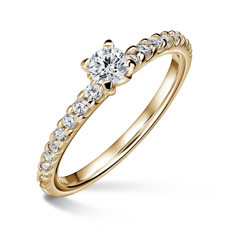 Aria | Zásnubní prsten se středovým kamenem 0.180ct, žluté zlato, s diamanty 48