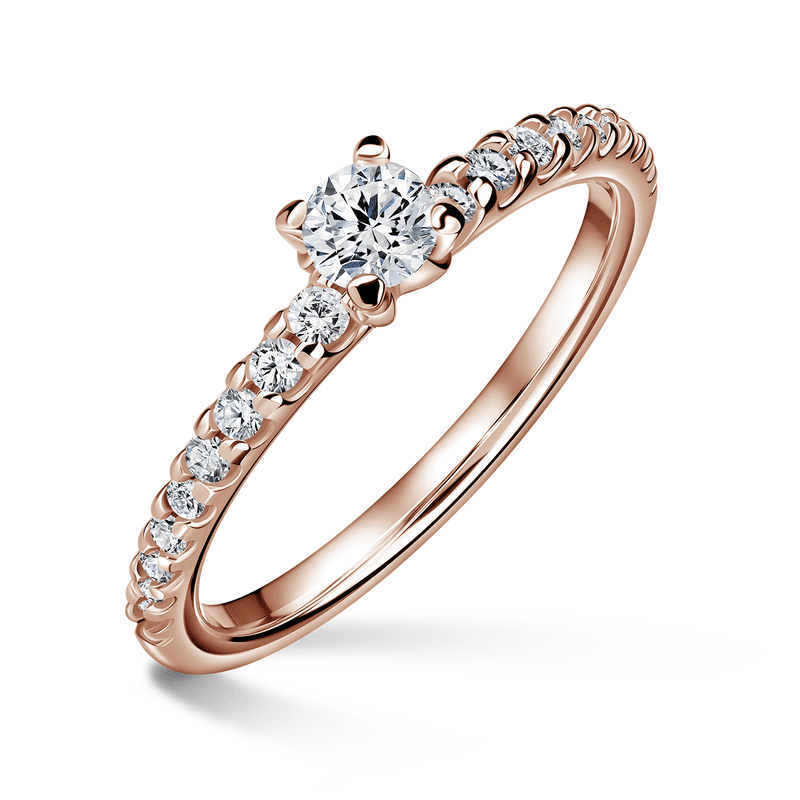 Aria | Zásnubní prsten se středovým kamenem 0.180ct, růžové zlato, s diamanty 52