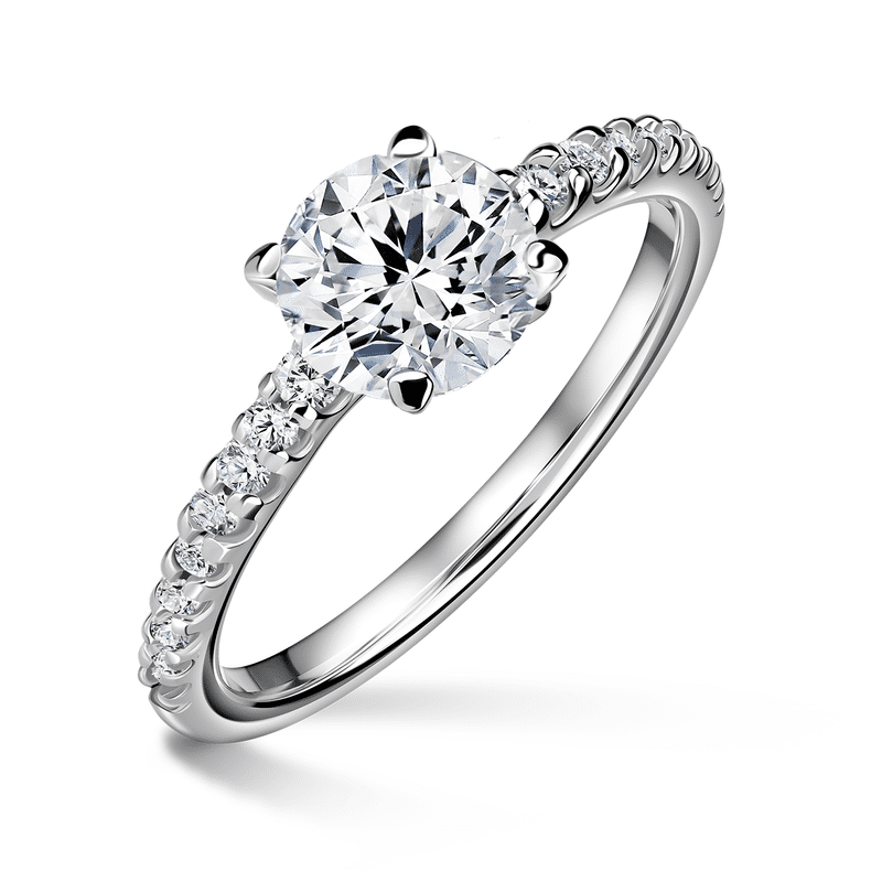 Aria | Zásnubní prsten se středovým kamenem 1.310ct, bílé zlato, s diamanty 50