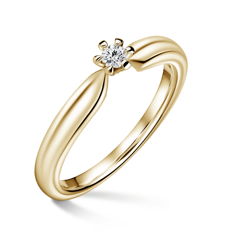Florence | Zásnubní prsten se středovým diamantem 0.055ct, žluté zlato 52