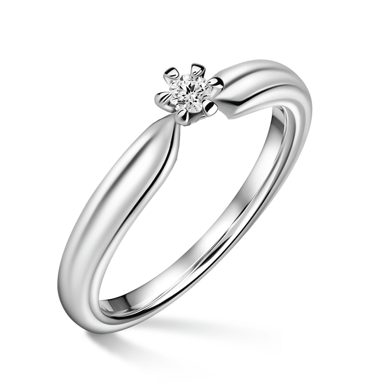 Florence | Zásnubní prsten se středovým diamantem 0.055ct, bílé zlato 64