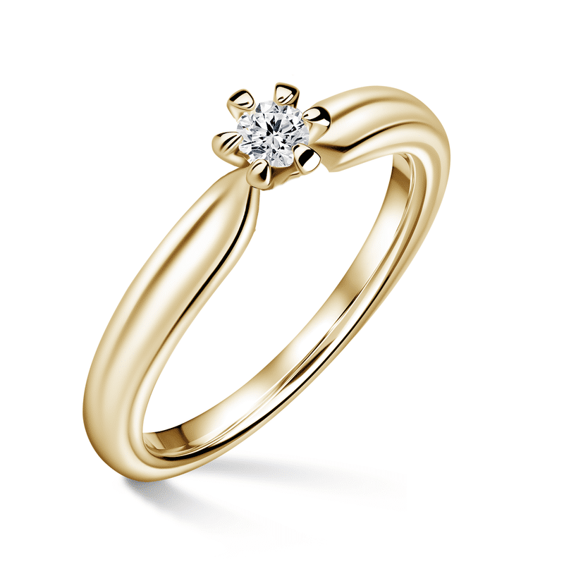 Florence | Zásnubní prsten se středovým diamantem 0.145ct, žluté zlato 46
