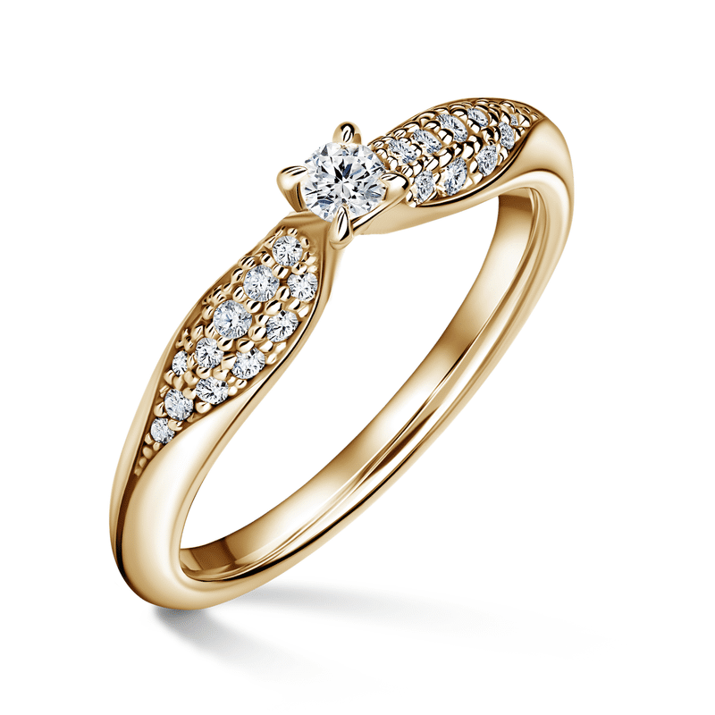 Luna | Zásnubní prsten se středovým kamenem 0.085ct, žluté zlato, s diamanty 49