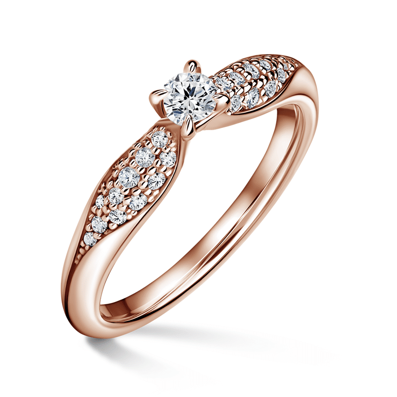 Luna | Zásnubní prsten se středovým kamenem 0.145ct, růžové zlato, s diamanty 47