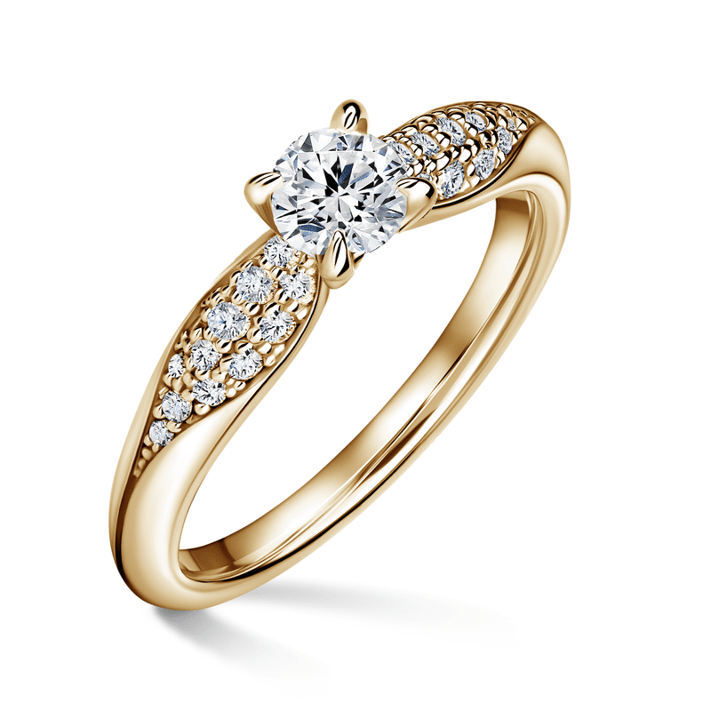 Luna | Zásnubní prsten se středovým kamenem 0.400ct, žluté zlato, s diamanty 52